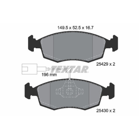 TEXTAR 2542901 Brzdové platničky predný pre Fiat Punto 500