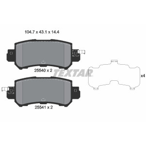 TEXTAR 2554001 Brzdové platničky zadný pre CX-5 CX-3 2