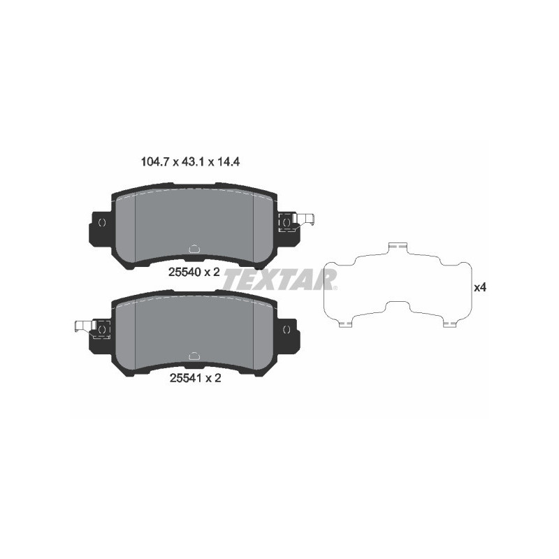 TEXTAR 2554001 Plaquettes de frein arrière pour CX-5 CX-3 2