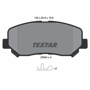 TEXTAR 2556401 Brzdové platničky predný pre CX-5 200 CX-8 Dart