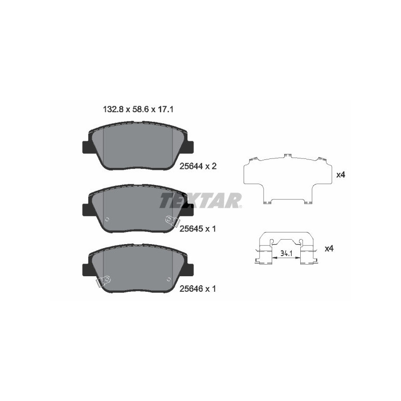 TEXTAR 2564401 Pastiglie freno anteriore per Optima Grandeur