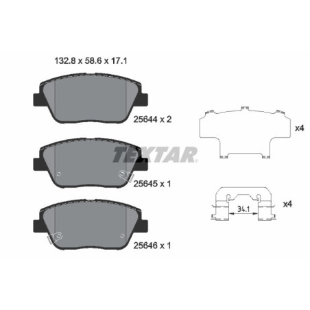 TEXTAR 2564401 Brake Pads Set Front for