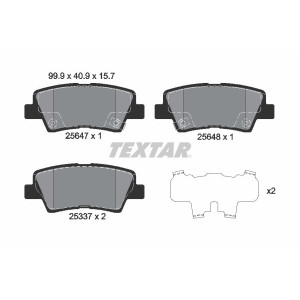 TEXTAR 2564701 Brzdové destičky zadní pro Grandeur Optima Tivoli Korando XLV