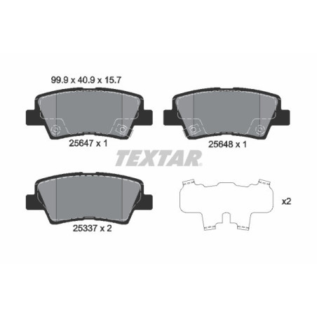 TEXTAR 2564701 Brake Pads Set Rear for Grandeur Optima Tivoli Korando XLV