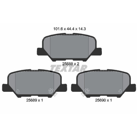 TEXTAR 2568801 Pastillas de freno trasero para 6 ASX Outlander C4 4008 3