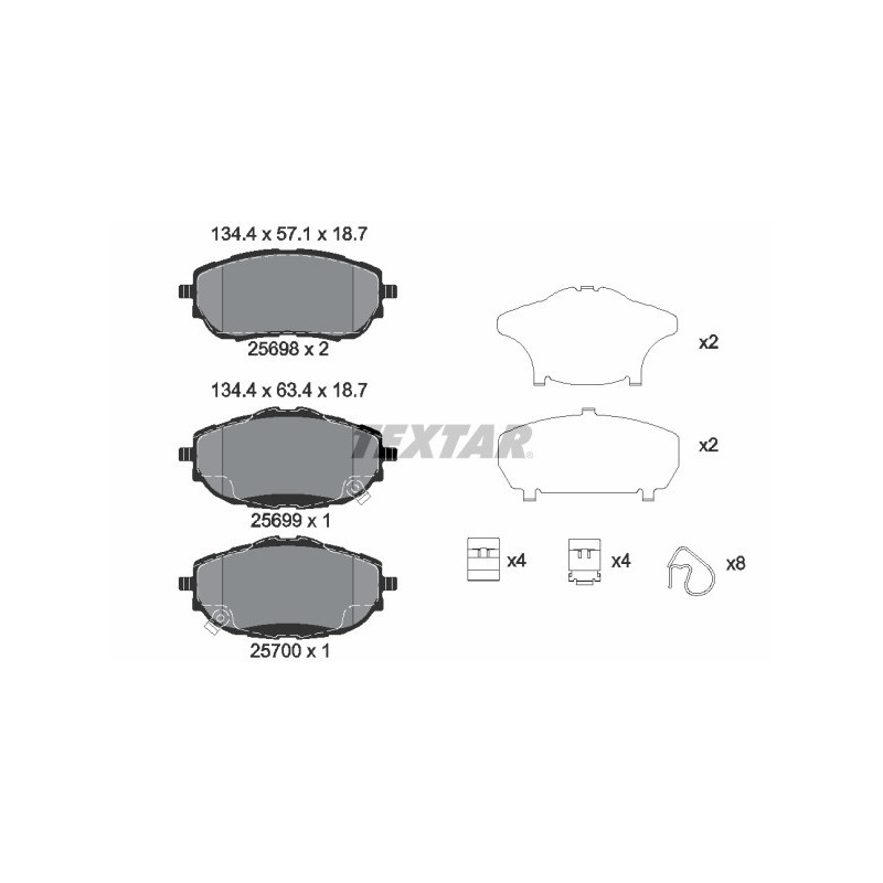 TEXTAR 2569801 Brzdové destičky přední pro Toyota Auris Corolla