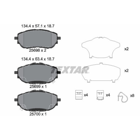 TEXTAR 2569801 Pastillas de freno delantero para Toyota Auris Corolla
