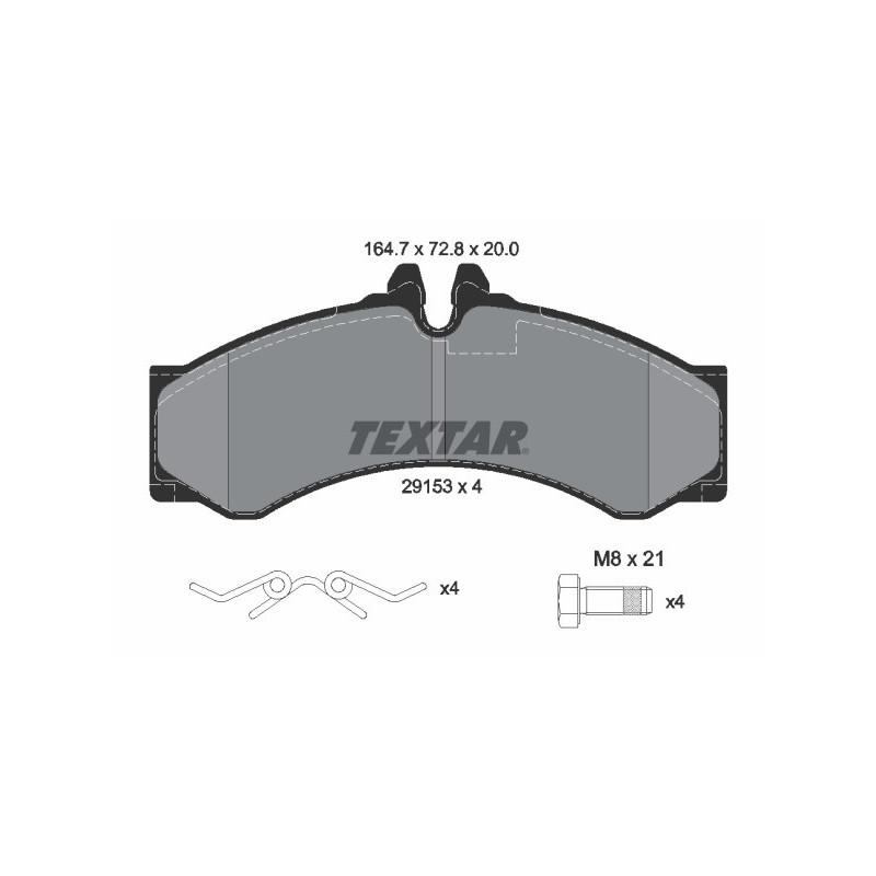 TEXTAR 2915301 Brzdové platničky zadný pre Sprinter LT Vario
