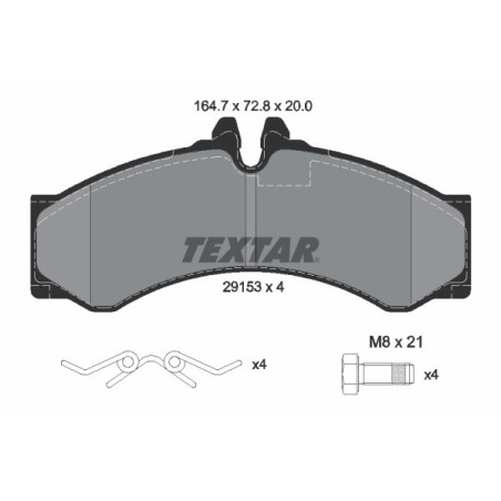 TEXTAR 2915301 Brake Pads Set Rear for Sprinter LT Vario