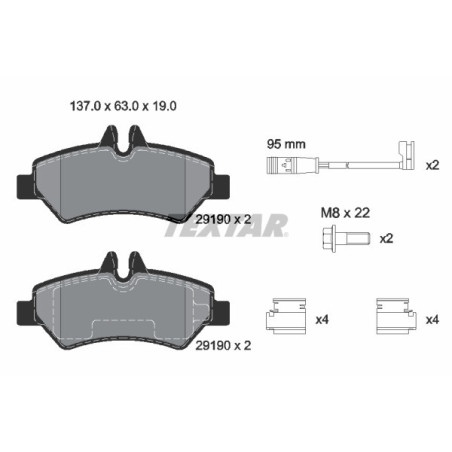 TEXTAR 2919001 Bremsbeläge Hinten für Sprinter Crafter T1 V