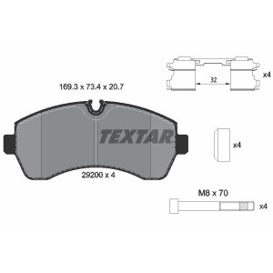 TEXTAR 2920002 Pastiglie freno anteriore per Sprinter Crafter eSprinter T1 V