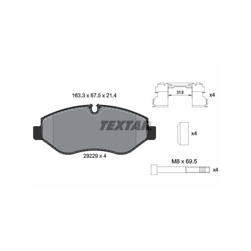 TEXTAR 2922901 Klocki hamulcowe Przód dla