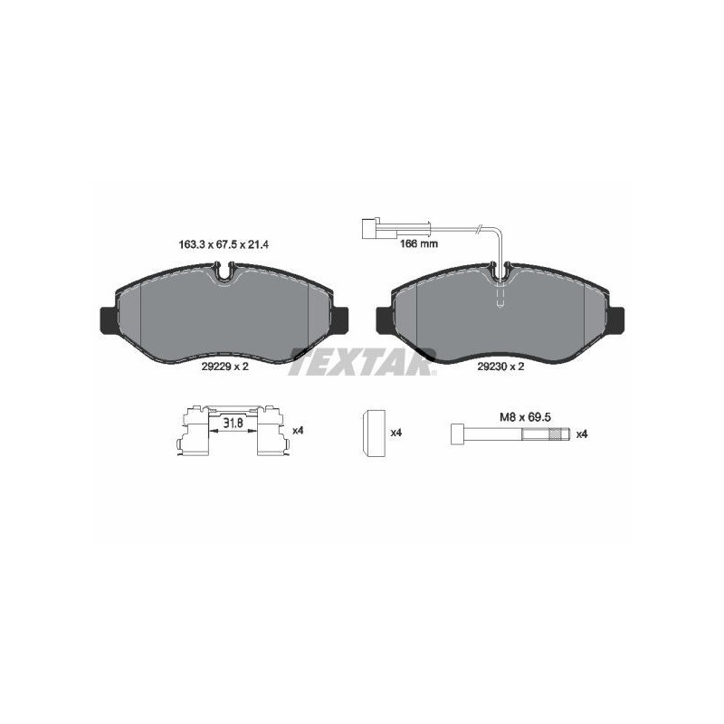 TEXTAR 2922902 Plaquettes de frein avant pour Nissan Cabstar