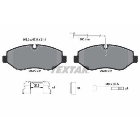 TEXTAR 2922902 Plaquettes de frein avant pour Nissan Cabstar