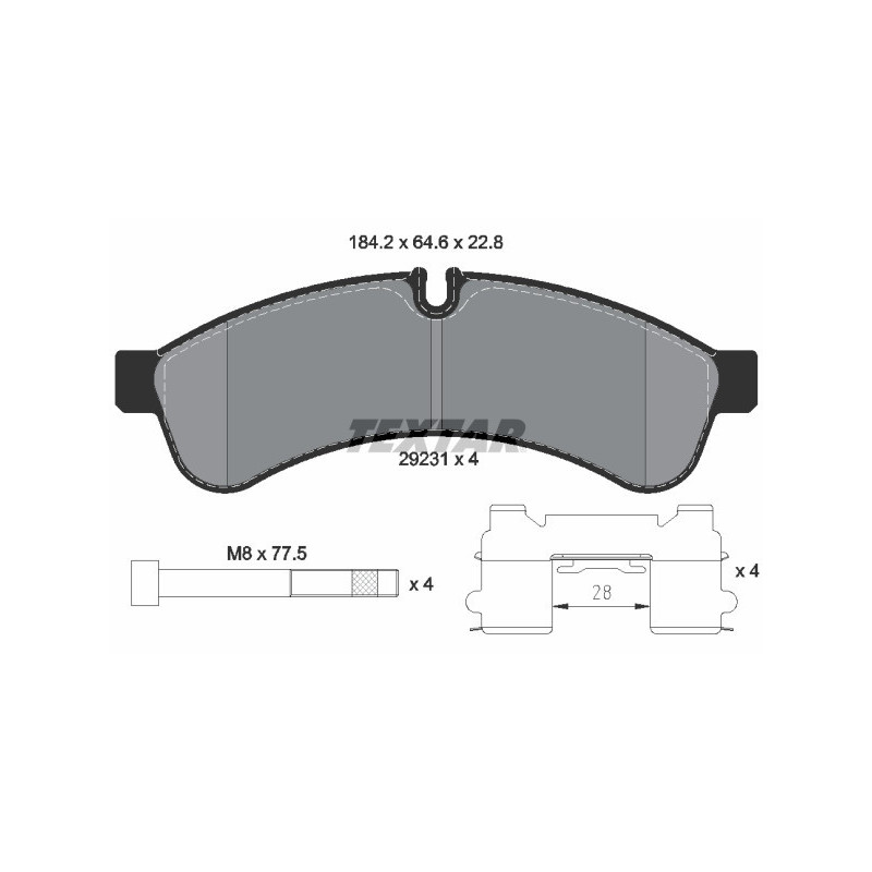 TEXTAR 2923101 Brake Pads Set Rear for Iveco Daily