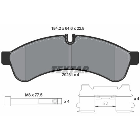 TEXTAR 2923101 Bremsbeläge Hinten für