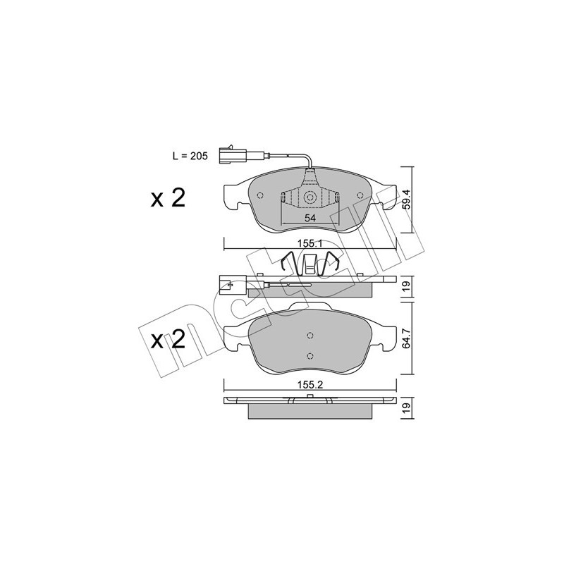 METELLI 22-0817-1 Brake Pads Set Front for