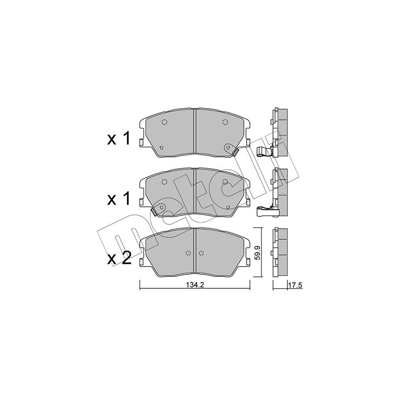 METELLI 22-1305-0 Brzdové destičky Přední pro