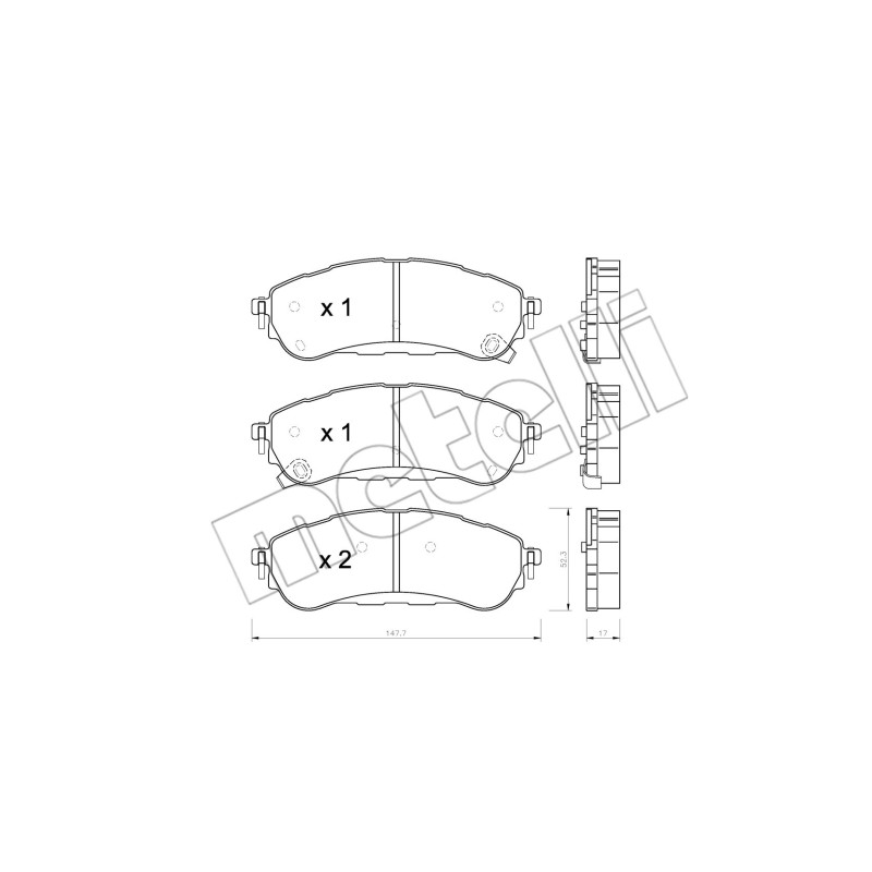 METELLI 22-1344-0 Brake Pads Set Rear for