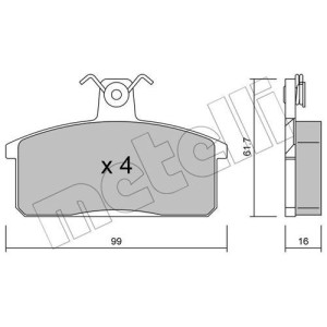 METELLI 22-0026-0 Pastiglie freno Anteriore per