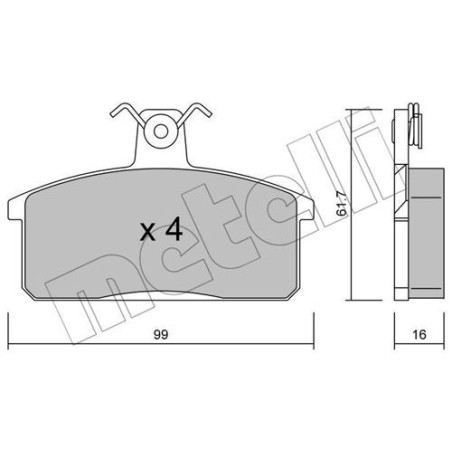 METELLI 22-0026-0 Bremsbeläge Vorne für