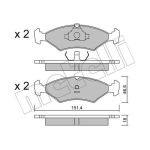 METELLI 22-0029-0 Brzdové platničky Predné pre