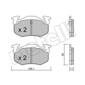 METELLI 22-0038-0 Brzdové platničky Zadné pre