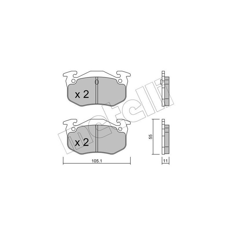 METELLI 22-0038-0 Brake Pads Set Rear for