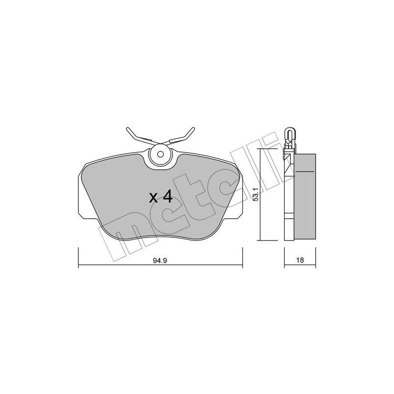 METELLI 22-0041-0 Bremsbeläge Vorne für