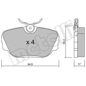 METELLI 22-0042-0 Klocki hamulcowe Przód dla