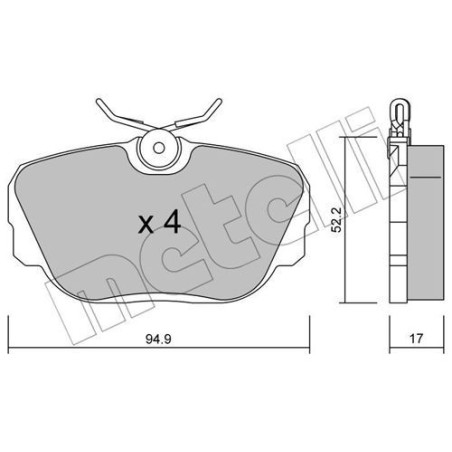 METELLI 22-0042-0 Brzdové platničky Predné pre
