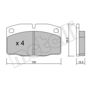 METELLI 22-0044-0 Bremsbeläge Vorne für