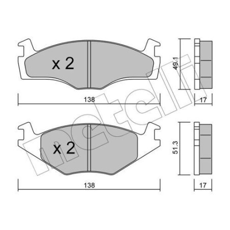 METELLI 22-0045-2 Brzdové platničky