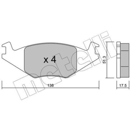 METELLI 22-0047-0 Brzdové platničky Predné pre