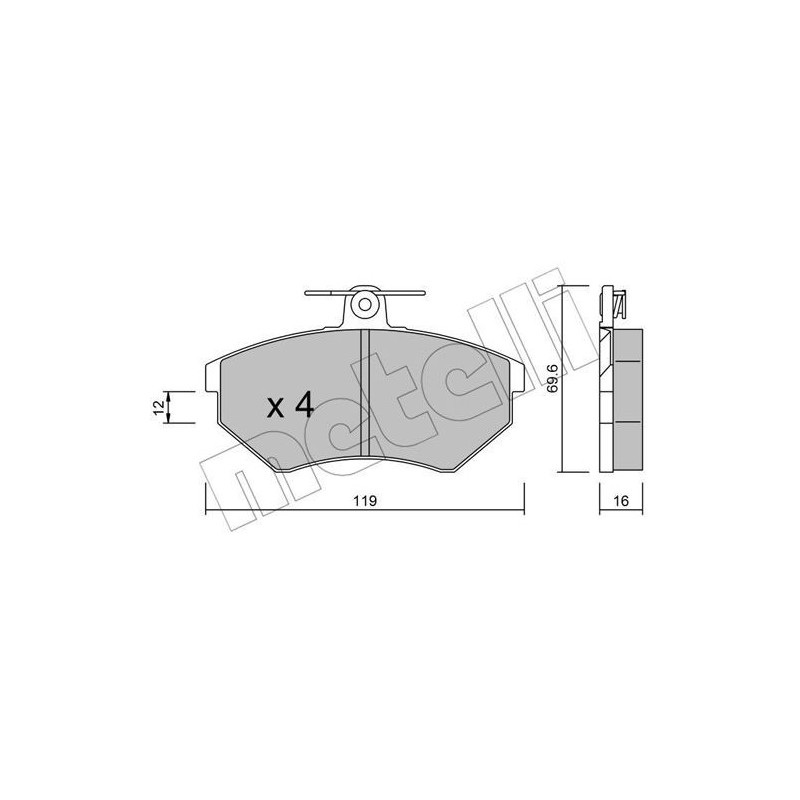 METELLI 22-0050-0 Pastillas de freno Delantero para