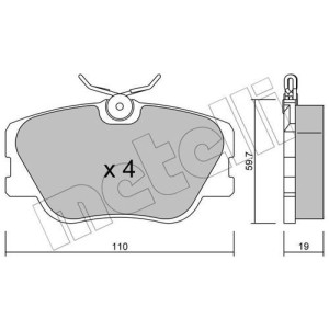 METELLI 22-0061-0 Brzdové destičky Přední pro Mercedes W201 W124 A124 C124 S124