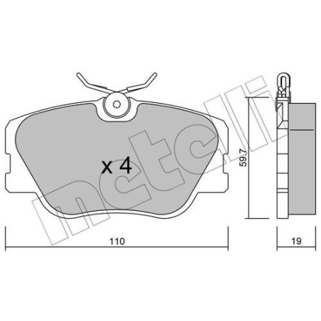 METELLI 22-0061-0 Brzdové platničky Predné pre Mercedes W201 W124 A124 C124 S124