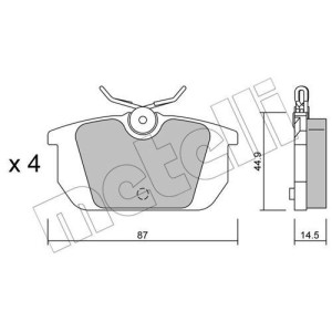 METELLI 22-0064-0 Brzdové platničky Zadné pre