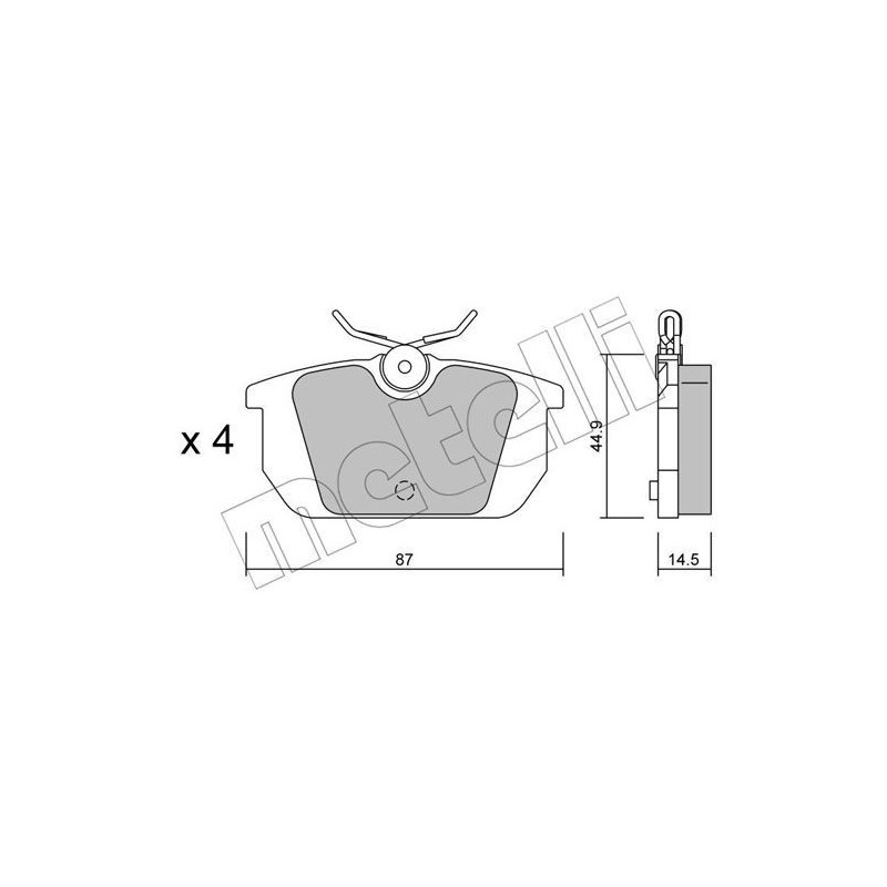 METELLI 22-0064-0 Brzdové platničky Zadné pre