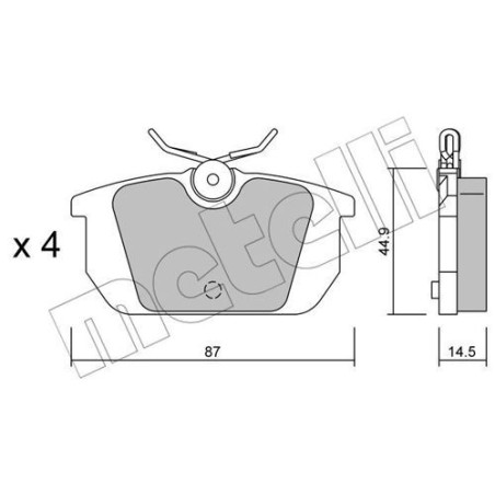 METELLI 22-0064-0 Klocki hamulcowe Tył dla