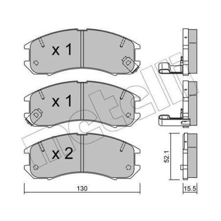 METELLI 22-0068-0 Brzdové platničky Predné pre