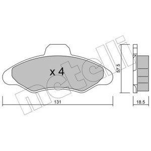 METELLI 22-0071-0 Pastillas de freno Delantero para