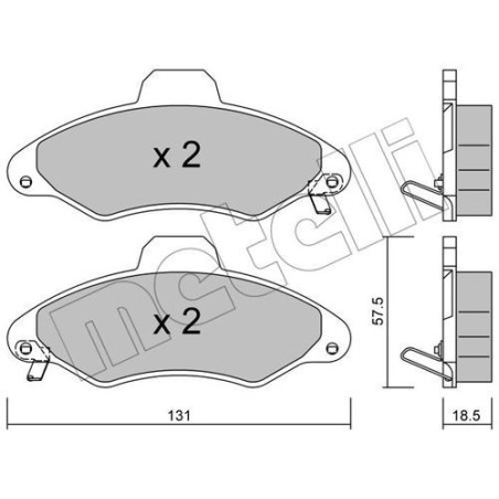METELLI 22-0071-1 Klocki hamulcowe Przód dla