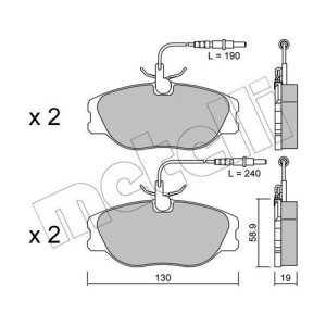 METELLI 22-0072-3 Bremsbeläge Vorne für