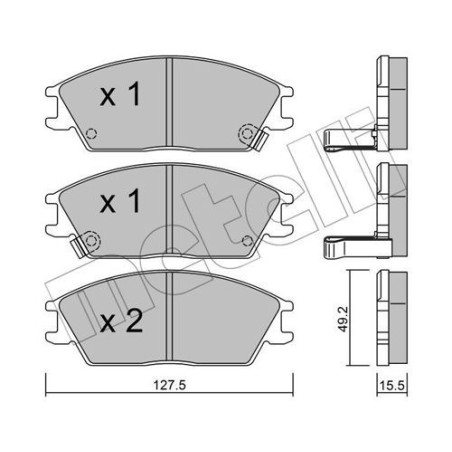METELLI 22-0081-1 Brzdové destičky Přední pro
