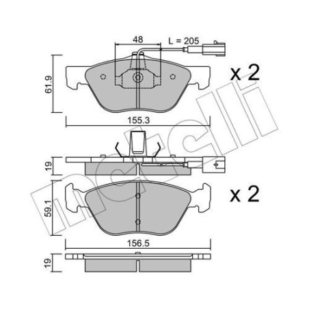 METELLI 22-0083-0 Plaquettes de frein Avant pour