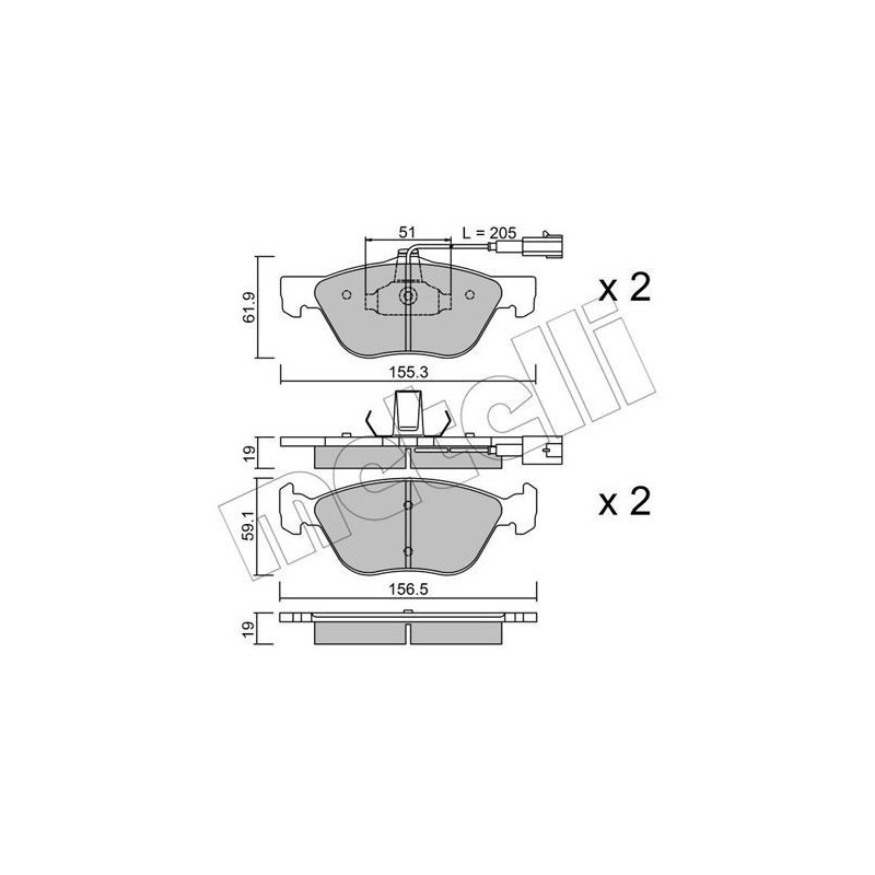 METELLI 22-0083-1 Bremsbeläge Vorne für
