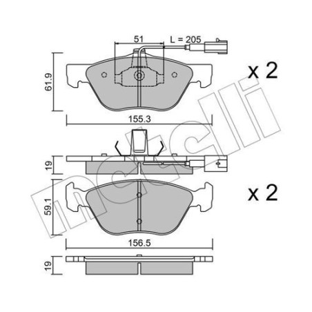 METELLI 22-0083-1 Bremsbeläge Vorne für