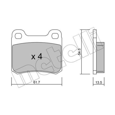 METELLI 22-0092-0 Brake Pads Set Rear for