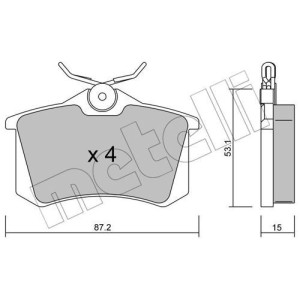 METELLI 22-0100-0 Brake Pads Set Rear for